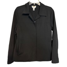 Talbots Womens Jacket Black Size 10 Button Up Long Sleeve Stretch Formal - $23.60