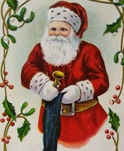 Santa Claus Postcard Saint Nicholas Father Christmas Horn Stocking Stecher 314 E - £9.27 GBP