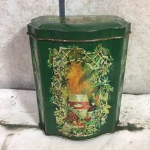 Vintage 1981 Avon Christmas Collection Tin Canister Tropical Pineapple Floral - $9.89