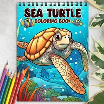 Sea Turtle Spiral-Bound Coloring Book for Adult for Stress Relief and Relaxation - £17.30 GBP