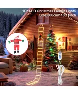 3M Santa Claus Climbing Ladder – Warm LED Christmas Decoration - $740.13 MXN