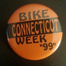 Connecticut Bike Week Pin 1999 CT Orange  Motorcycle 1 3/4&quot; - $8.50
