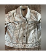 Vintage Ann Taylor denim jean jacket 100% cotton women size L - $436.00 MXN