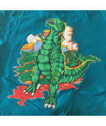 Vintage youth T shirt with large bright color dinosaur graphics on back - $19.75