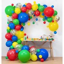 Circus Arch&Red Yellow Blue Green 4 Sizes 18''12''10''5'' Garland Kit  - £21.98 GBP