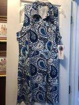 NWT Ladies GOTTEX Blue Paisley Ruffle Sleeveless Golf & Tennis Dress XS S M L XL image 3