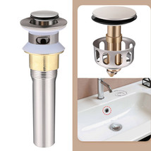 Bathroom Sink Pop Up Drain Stainless Steel Vessel Basin Stopper With Ove... - $22.79