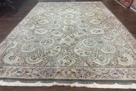 Pak Per&#39;sian Rug 9x12, Wool with Silk Highlights, European Design, Floral, Green - £2,816.65 GBP