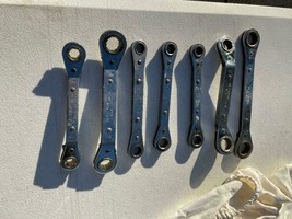 LOT(10) Ratcheting Box Wrenches- Blackhawk , RJR Tabacco, JCM, snapon - $88.11