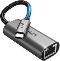 USB C to Ethernet Adapter, UNI RJ45 to USB C Thunderbolt 3/Type-C Gigabit Ether - £7.86 GBP