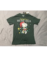 Peanuts Snoopy Holiday Cheer T-Shirt Small Green Christmas Woodstock Lights - €9,29 EUR