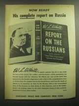 1945 Harcourt, Brace and Company Book Ad - Report on the Russians by W.L. White - £14.53 GBP