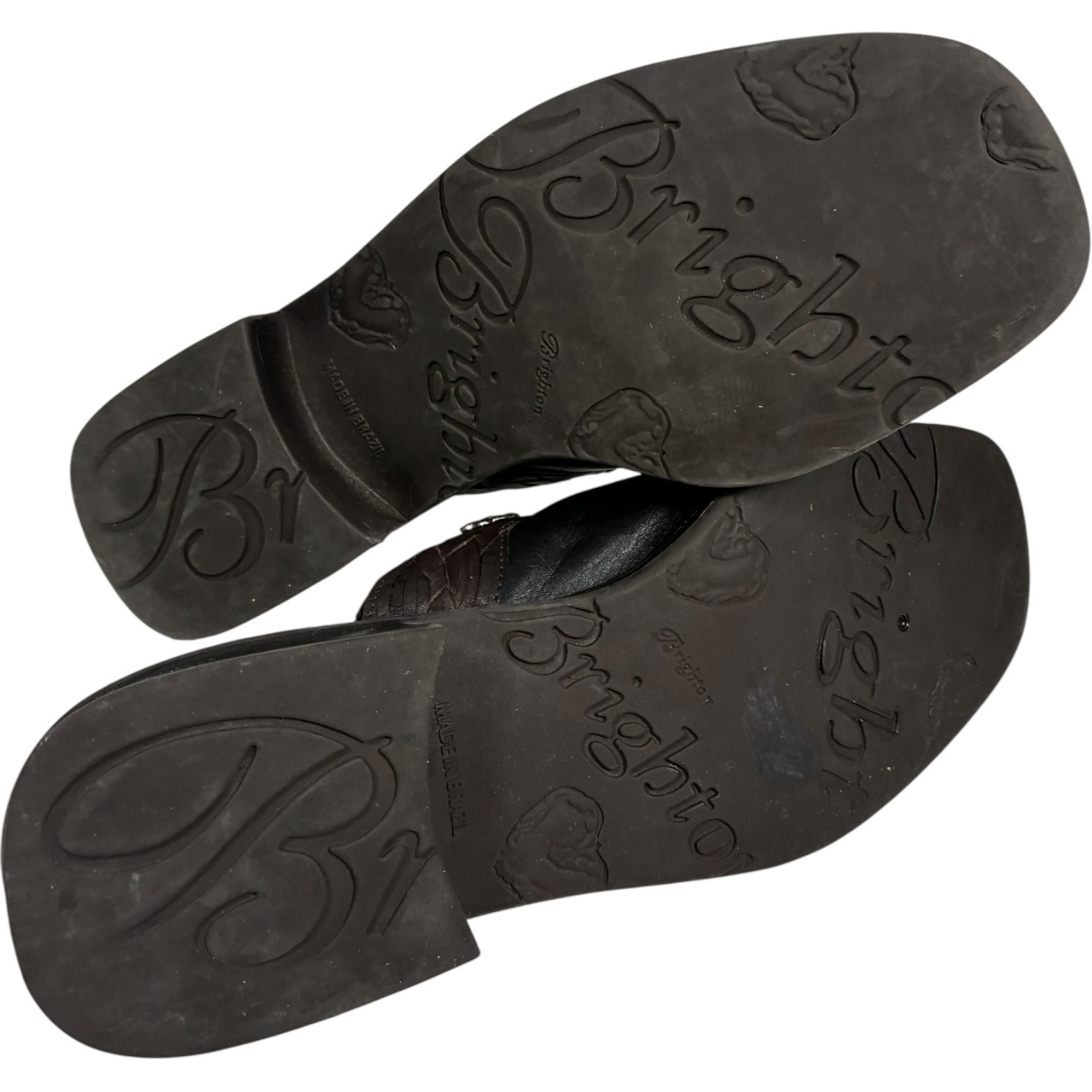Brighton Winter Black/Brown Leather Slip-on Mule Clogs Floral Accents women's 7M Item image 11
