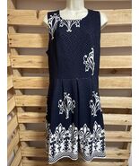 New York &amp; Company Stretch Floral A-Line Dress Woman&#39;s Size XL Careerwea... - $363.21 MXN