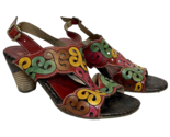 Spring Step L&#39;Artiste Women&#39;s Leather Ketta Sandal Multicolored Sz 41 - $18.99