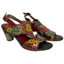 Spring Step L&#39;Artiste Women&#39;s Leather Ketta Sandal Multicolored Sz 41 - £14.85 GBP