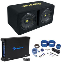 Kicker 44DCWC102 1200w Dual 10&quot; Loaded Ported Subwoofer Enclousre+Amplifier Amp - £666.64 GBP