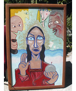 MAN OF SORROWS 1986 Christ Abstract Oil Painting on Canvas by John Antho... - $6,154.68 CAD