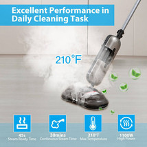 1100W Handheld Detachable Steam Mop with LED Headlights - Color: Gray - $179.86