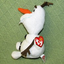 6&quot; Ty B EAN Ie Babies Olaf With Heart Tag Frozen Snowman Plush Stuffed Disney - £7.22 GBP
