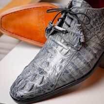 Men's Shoes genuine caiman crocodile dress derby's Tulum Gray image 12