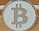 Cryptocurrency Bitcoin Lapel Hat Pin Button 1&quot; SILVER Crypto Coin BTC Pi... - $20.00
