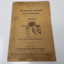 McCormick Feed Grinders Type D Owner&#39;s Instructions 1925 International H... - £15.12 GBP