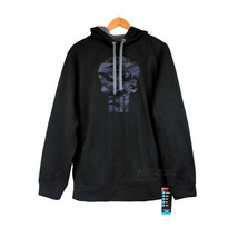 NWT Marvel Comics The Punisher Black Hoodie with Camo Skull Pullover Jacket Sz L - £31.63 GBP