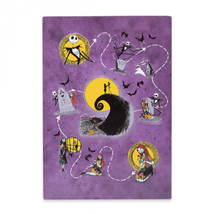 The Nightmare Before Christmas Halloween Town Map Metal Magnet Purple - £9.43 GBP