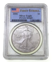 2006 S $1 Argento American Eagle Selezionato By PCGS Come MS69 Primo Strike - $77.96