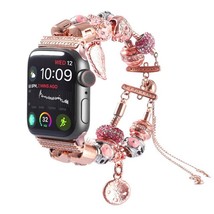 Pandora Compatible apple watch band Charm Bracelet for iWatch gold pink bracelet - £21.89 GBP