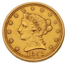 1853 Gold Liberty Quarter Eagle in AU Condition Nice Early US gold Coin - $1,261.68