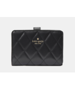 New Kate Spade Carey Medium Bifold Wallet Smooth Quilted Leather Black - €55,46 EUR