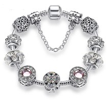 2 PCS Panjia Opal Crystal Alloy Bracelet, Length:20cm (Silver) - £11.32 GBP