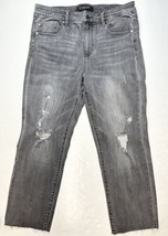 Liverpool Straight Crop Jeans Womens 12/31 Gray Denim Jean Distressed Holes Fray - £19.97 GBP