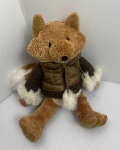 Primary image for Bath & Body Works Fox Plush HICKORY Brown Puffer Fur Jacket Stuffed Animal 9" 