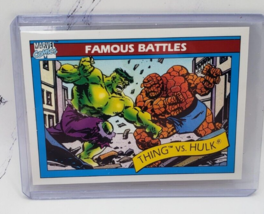 1990 Marvel Super Heroes Trading Card Impel Famous Battles Thing Vs Hulk... - $2.96