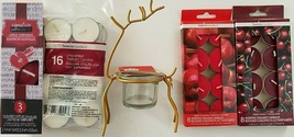 Reindeer Tealight Candle Holder, Apple-Cinnamon &amp; Cherry Candles, Select: Item - £2.78 GBP