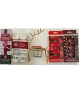Reindeer Tealight Candle Holder, Apple-Cinnamon &amp; Cherry Candles, Select... - £2.74 GBP