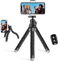 Ubeesize Phone Tripod, Portable And Flexible Tripod With Wireless Remote, Black - £25.57 GBP