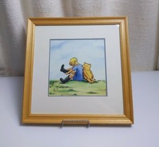 Disney Classic Pooh with Christopher Robbins  Picture Art 15&quot;x15&quot; includ... - £19.54 GBP