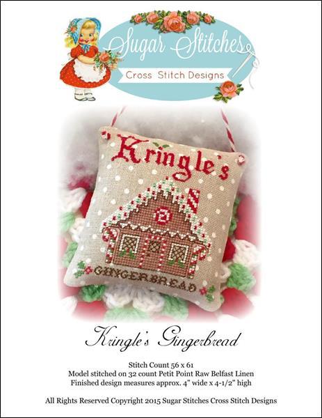 Kringle's Gingerbread christmas cross stitch chart Sugar Stitches Designs  - $6.00