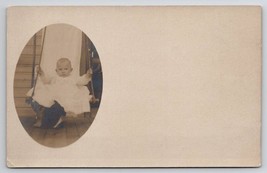 RPPC Little Baby on Porch Swing Hidden Mother c1906 Postcard G23 - £7.15 GBP
