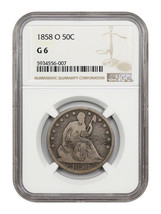 1858-O 50C NGC G6 - £56.08 GBP