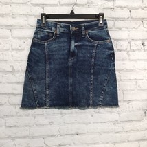 Arizona Jean Co Skirt Womens Juniors 3 Blue Dark Acid Wash Denim Cut Off - $17.88