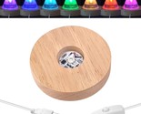 Led Lights Display Base,7 Colored Round Wooden Lighted Base Stand For La... - $16.99