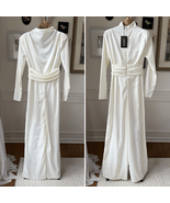 NWT PrettyLittleThing Ivory Satin High Neck Jumpsuit 6 - $504.20 MXN