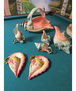 Hull Usa Pottery Sea &amp; Shell Woodland Ebb Tide Vase-Basket-Wall Pocket P... - $131.28 CAD