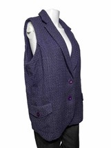 Coldwater Creek Womens 1X XL 16/18 Wool Blend Boucle Dressy Vest Purple - AC - £14.62 GBP