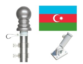 Azerbaijan 3&#39;x5&#39; Polyester Flag &amp; Spinner Flagpole Set w/Adjustable Bracket - $39.00